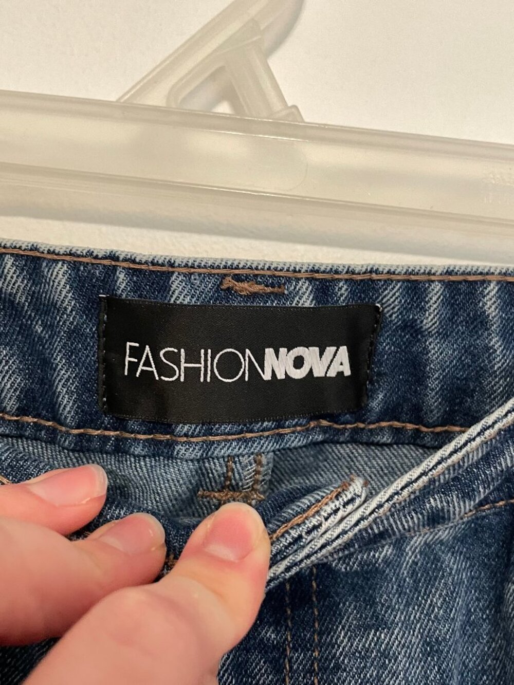 NEW NWT FASHION NOVA Last Chance Denim Shorts Dark Wash Ripped High Waisted 32 - Picture 8 of 16